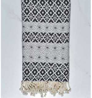 Beach towel flowery slate gray 