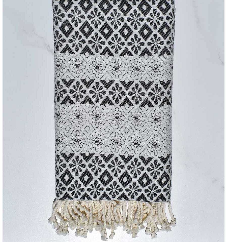 Beach towel flowery slate gray 