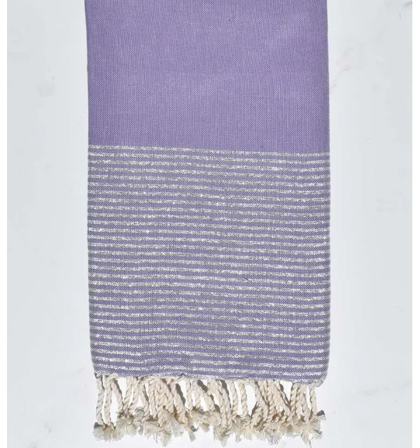 Flat lavender blue lurex fouta  - 1