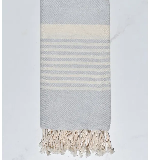 Fouta arabesque rayures marron Fouta Tunisia - 5