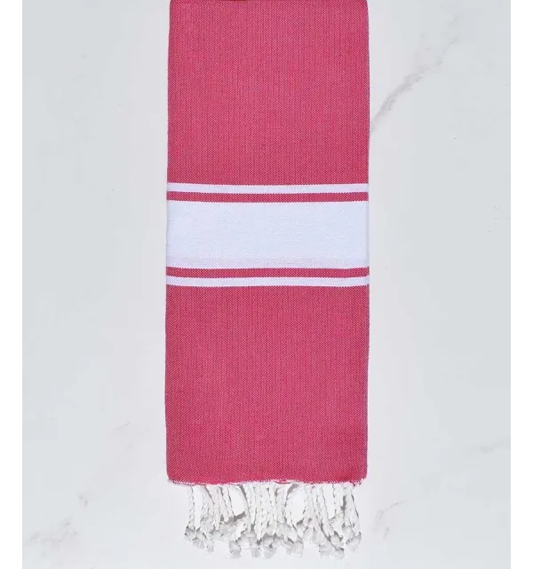 Flat children's magenta fuchsia beach towel Fouta Tunisia - 1