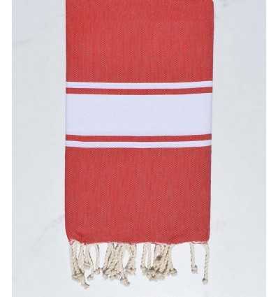 Coral red beach towel