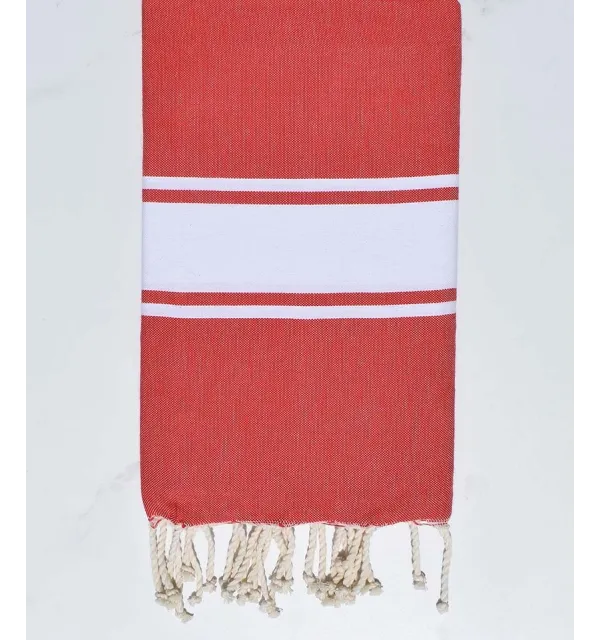 Coral red beach towel  - 1