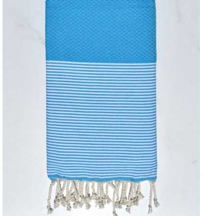 Flat Weave Blue Stripe  Tunisian Towel