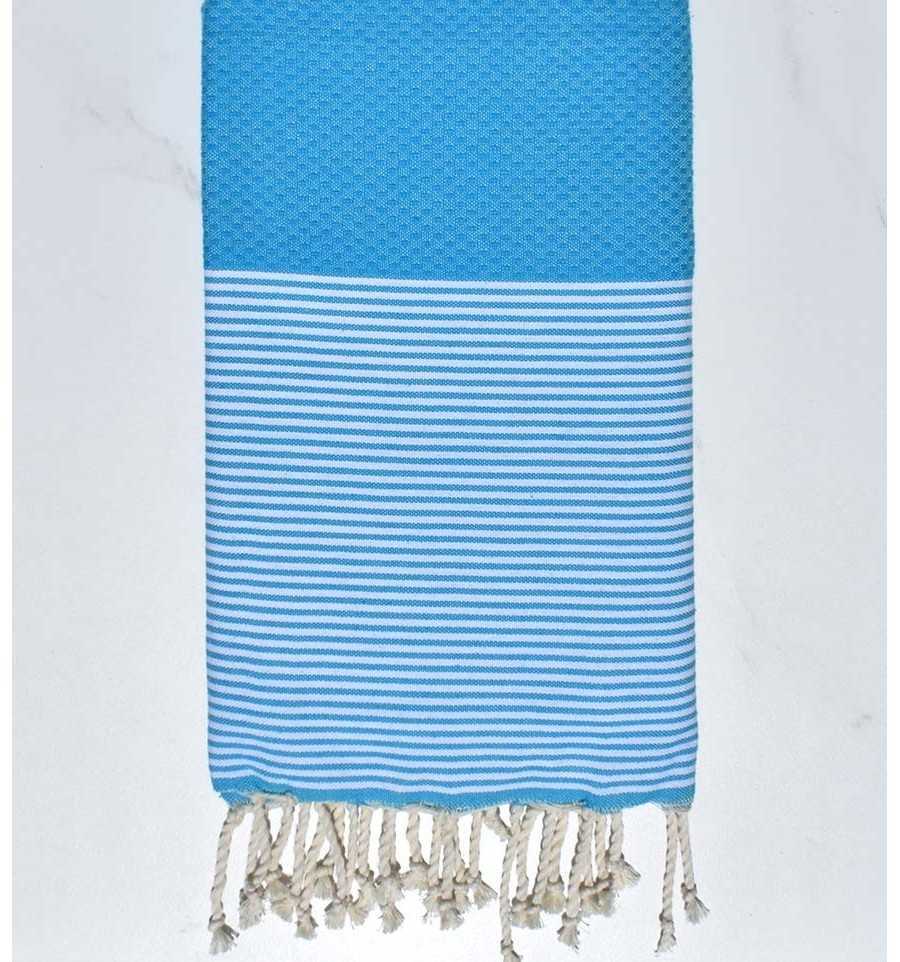 Honeycomb Heavenly blue striped white fouta