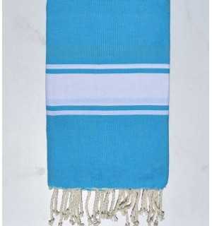 Flat azure blue fouta Fouta Tunisia - 1 2