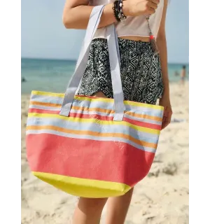 Beach bag Beach towel 5 colors clear nacart, gray, orange, sky blue and yellow  - 1 2