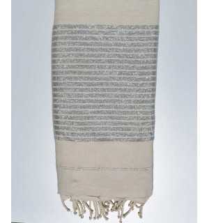 White with silver lurex throw  - 1