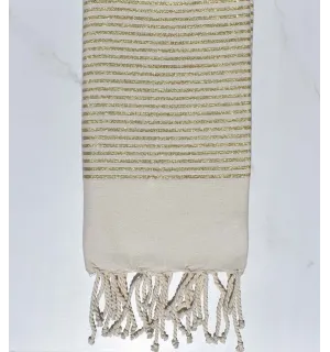 Flat off-white lurex fouta Fouta Tunisia - 1 2