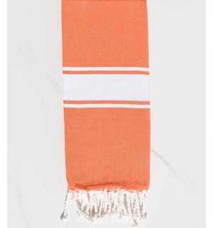 Coral orange child beach towel Fouta Tunisia - 1