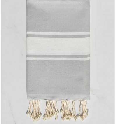 Flat medium pearl gray beach towel