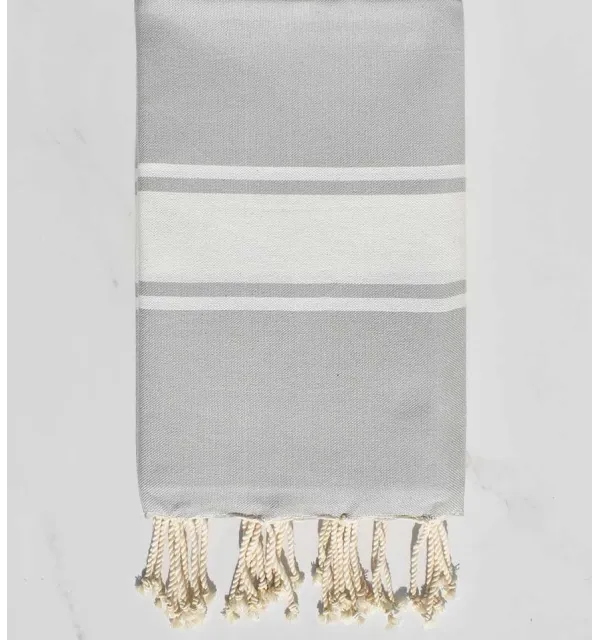Flat medium pearl gray beach towel  - 1