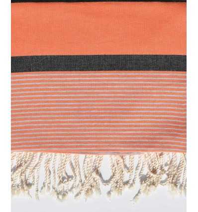 Throw 1.40m / 2.50m color coral orange and black gray
