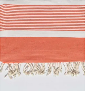 Coral white striped Thrown 2m*2.80m  - 1 2