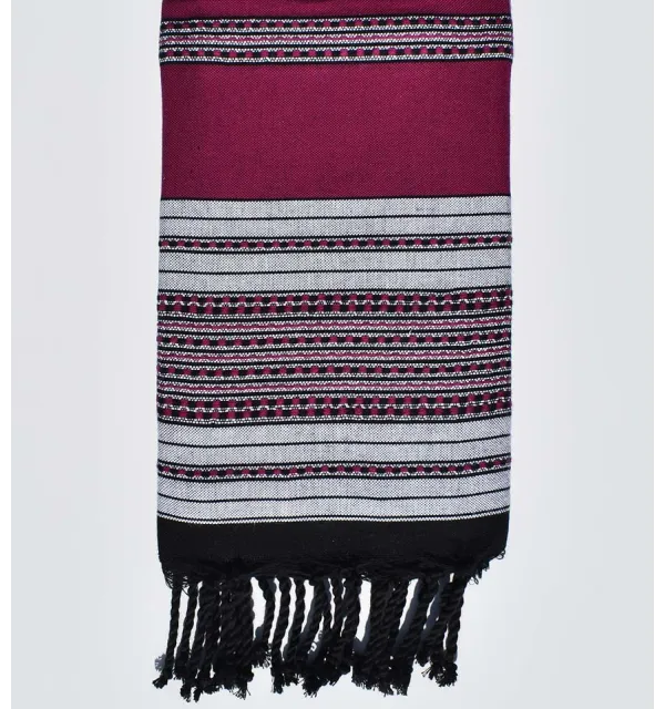 plum arabesque beach towel Fouta Tunisia - 1