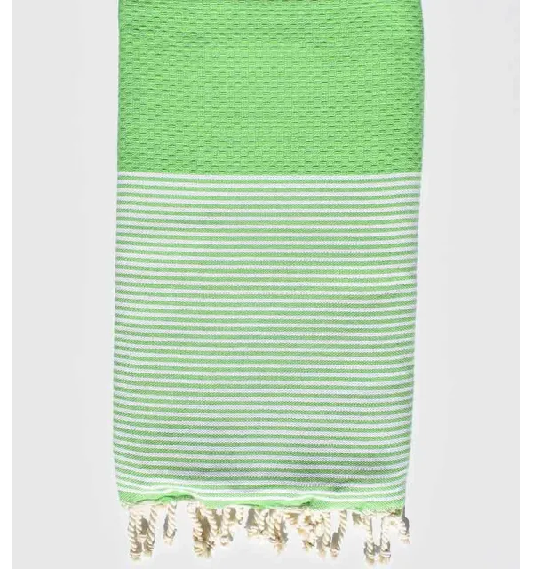 Honeycomb UFO Green Beach towel Fouta Tunisia - 1