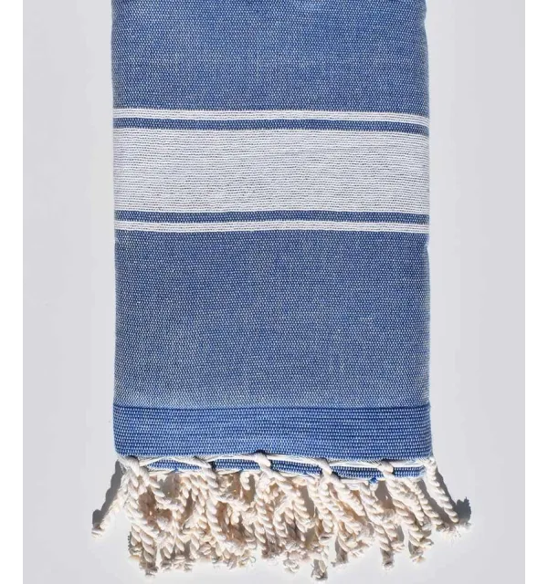 Blue jeans beach towel sponge Fouta Tunisia - 1