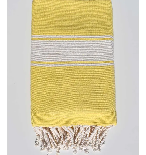 Pale yellow beach towel sponge Fouta Tunisia - 1