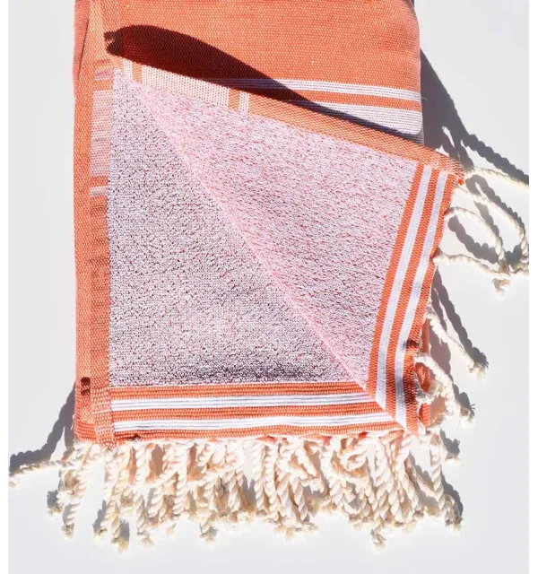 Coral beach towel sponge Fouta Tunisia - 2