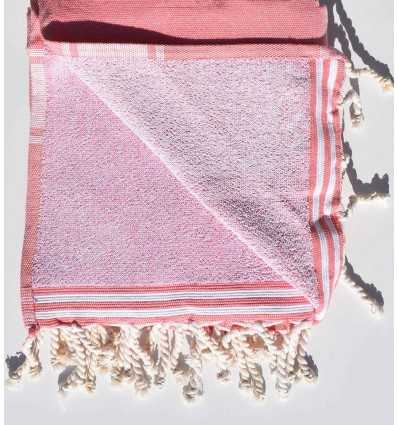pink incarnadin beach towel sponge