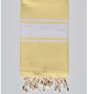 Flat unmellow yellow beach towel Fouta Tunisia - 1