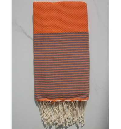 HONEYCOMB orange striped grey fouta