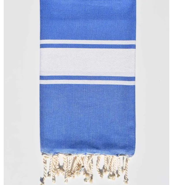Flat cerulean blue fouta Fouta Tunisia - 1