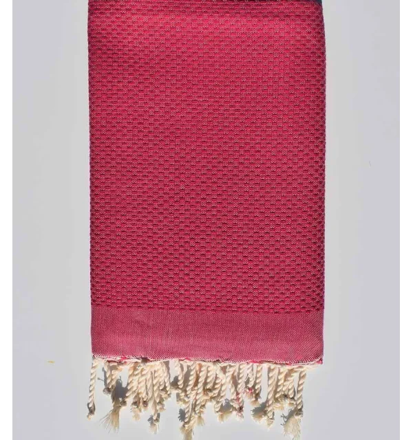 Plain honeycomb ruspberry pink fouta  - 1