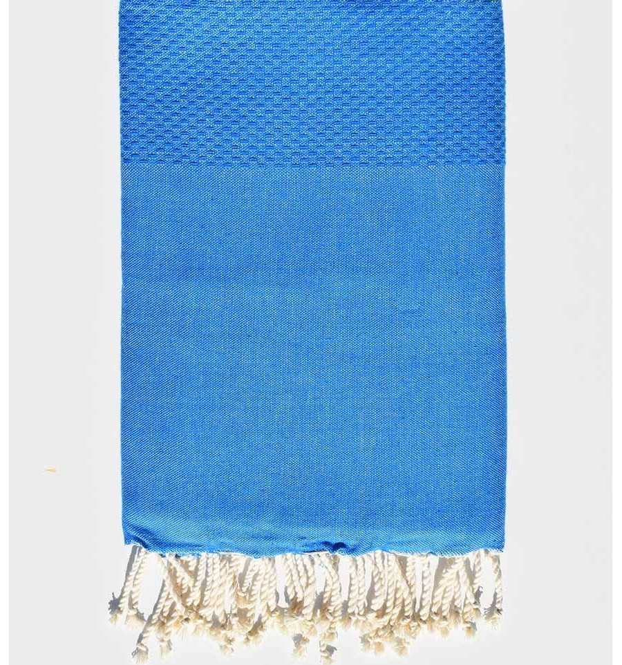 plain honeycomb tufts blue beach towel