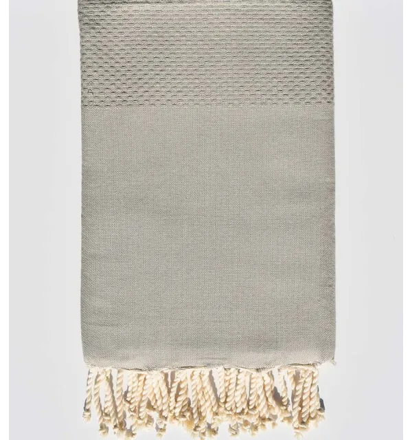Plain honeycomb light taupe fouta Fouta Tunisia - 1