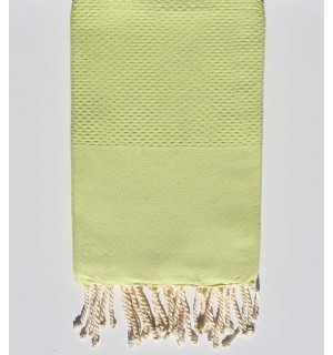 Plain honeycomb chartreuse fouta Fouta Tunisia - 1