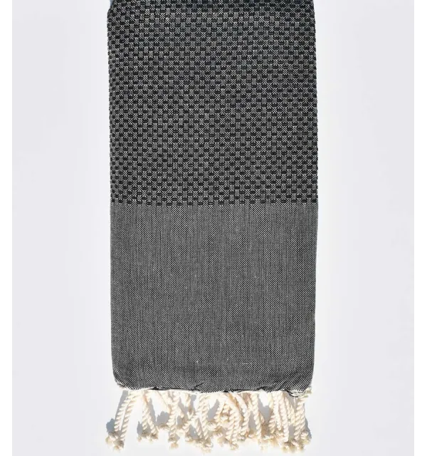 Plain honeycomb grey fouta Fouta Tunisia - 1