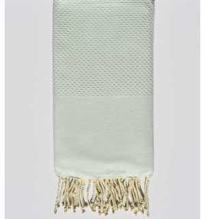Plain honeycomb celadon green fouta Fouta Tunisia - 1