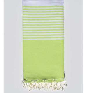 Light green with stripes throw Fouta Tunisia - 1
