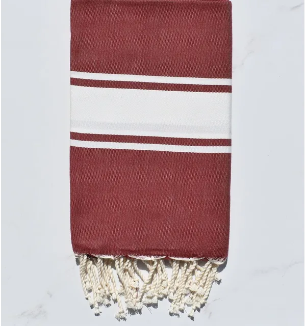 Flat burgundy fouta  - 1