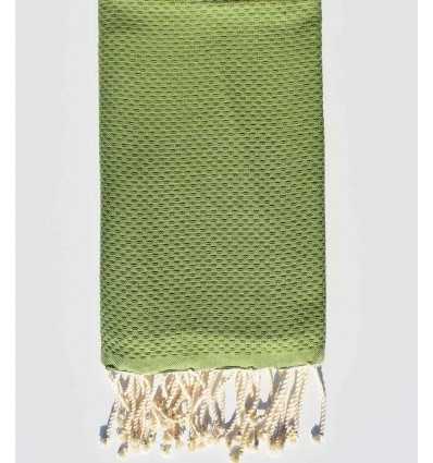plain honeycomb olive green beach towel