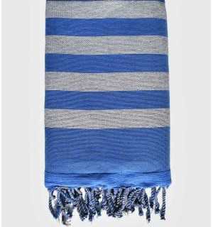 Grey and blue beach towel sponge Fouta Tunisia - 2 2