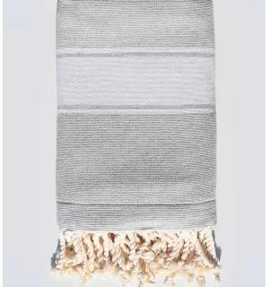 Light grey beach towel sponge Fouta Tunisia - 2 2