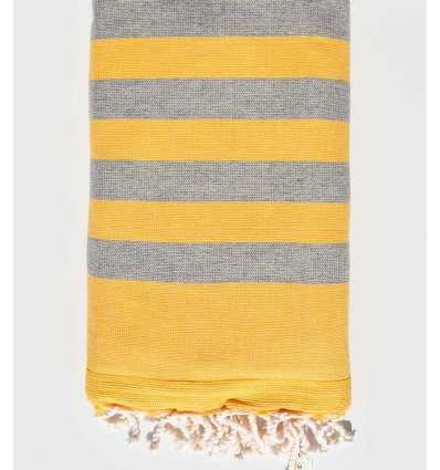 Yellow and gray beach towel sponge 