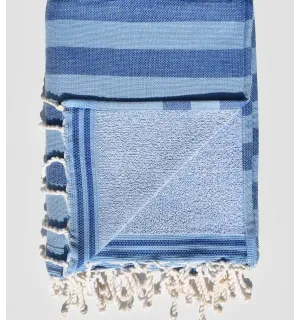 aero and cerulean blue beach towel sponge  - 1 2
