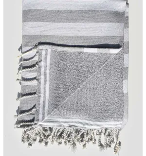 light gray and gray beach towel sponge  - 1 2
