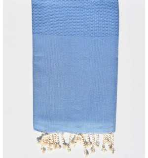 Medium blue beach towel Fouta Tunisia - 1