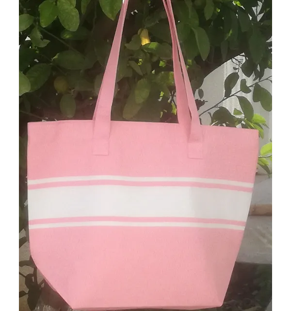 light pink beach bag Fouta Tunisia - 1