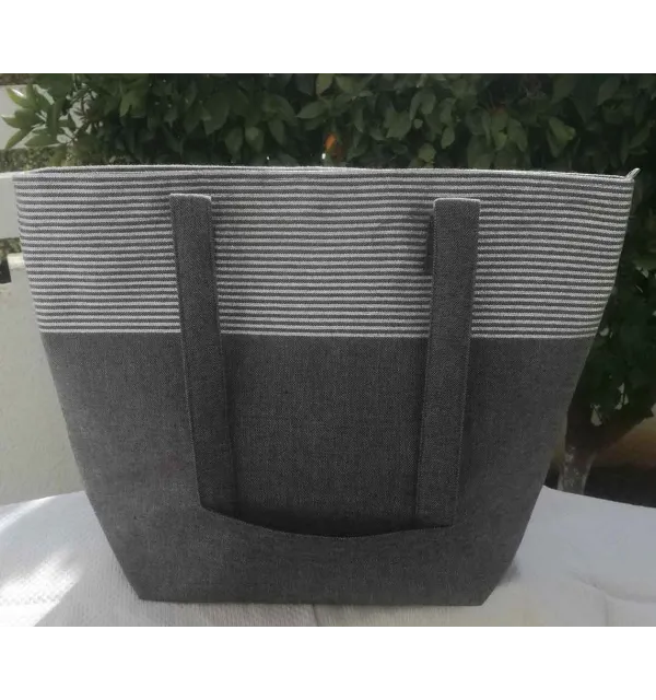 Dark gray bag with silver lurex Fouta Tunisia - 3