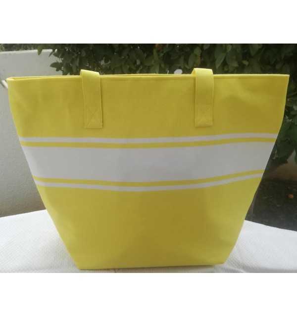 Neon yellow beach bag Fouta Tunisia - 3