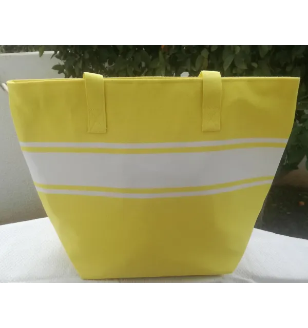 Neon yellow beach bag Fouta Tunisia - 3