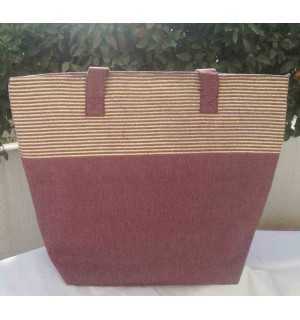 Beach bag Burgundy red with lurex Fouta Tunisia - 2