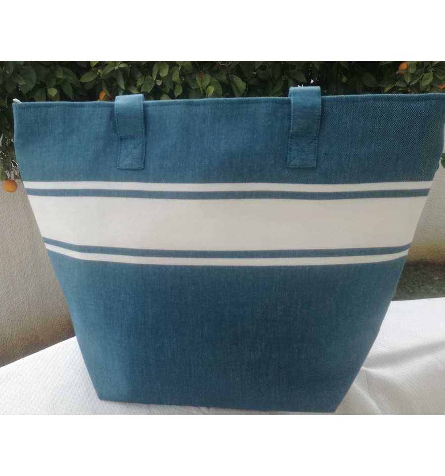 Blue bound beach bag Fouta Tunisia - 2
