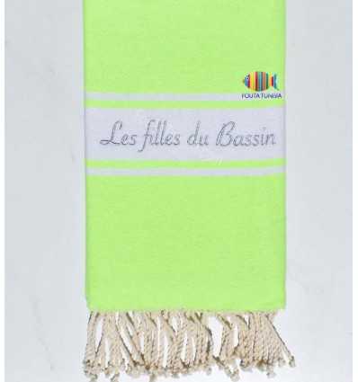 embroidered Beach towel with silver lurex thread