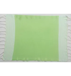 Set of 10 light anise green napkins Fouta Tunisia - 3 2